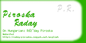 piroska raday business card